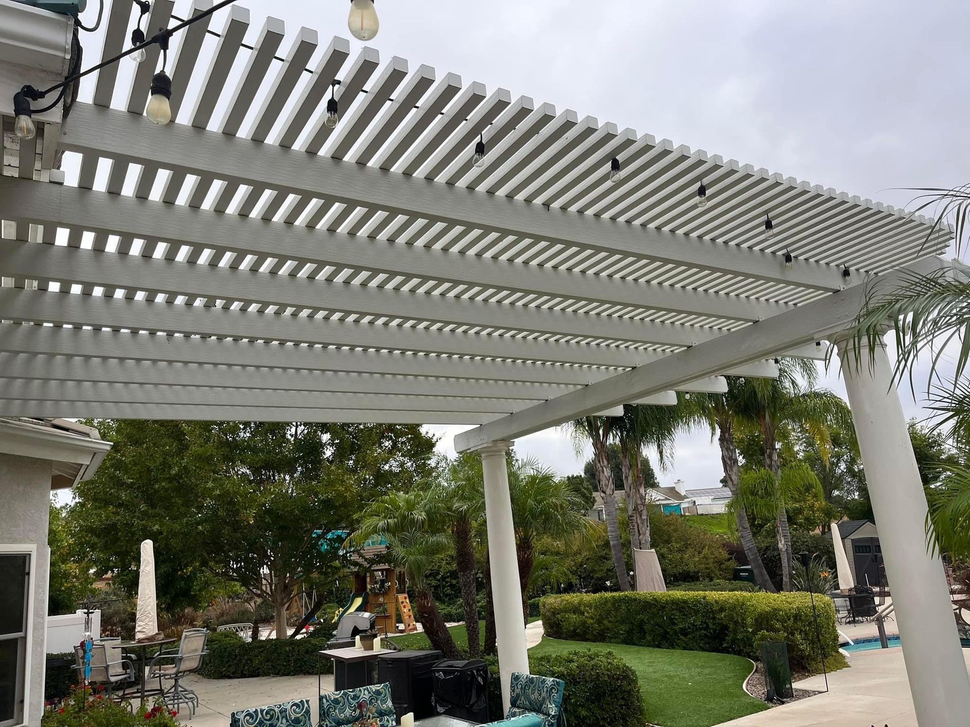 Open lattice Alumawood patio cover 